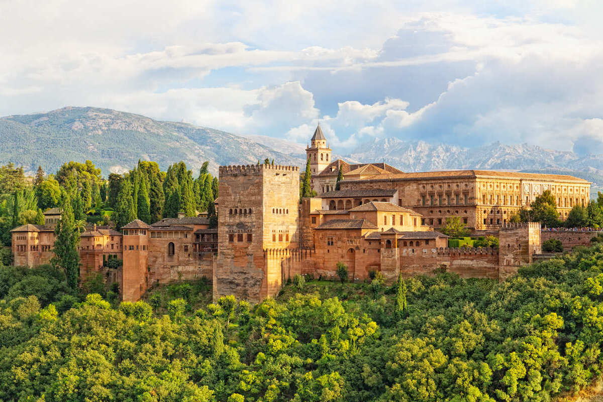 Alhambra Fortress In Granada, Spain, Southern Europe